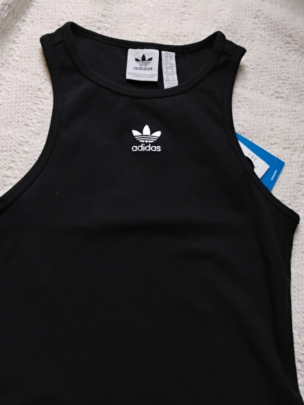 Adidas Black Ribbed Tank Dress with Trefoil Logo - Picture 2 of 8